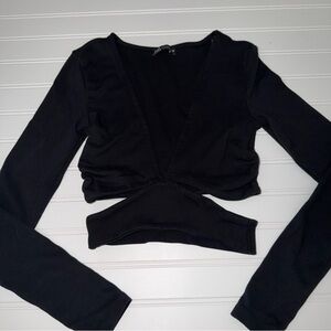 Zara Cropped Long Sleeve Top size small